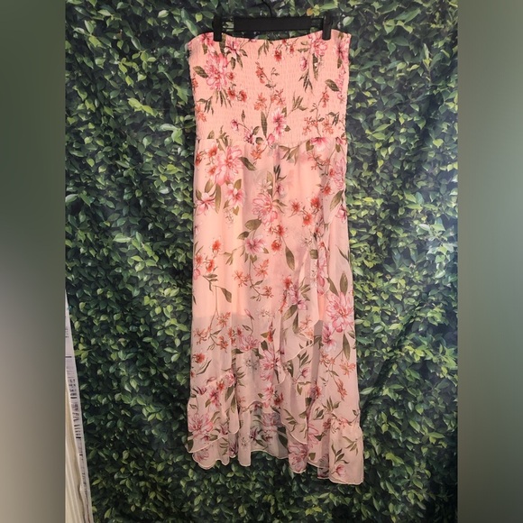 VENUS Pink A-Line Resort Maxi Split Ruffle Floral Dress NWT SIZE XL - Picture 4 of 16